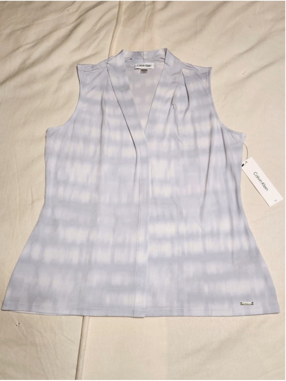 Calvin Klein Blue Tie Dye Sleeveless Blouse Large - Picture 6 of 9
